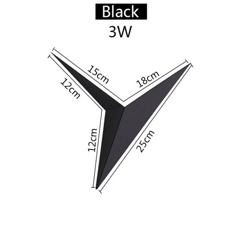 삼각형 벽 램프 북유럽 LED 조명 거실 배경 침대 옆 계단 실내 브래지어 스콘스 조명, 01 white_01 3w_02 cold white