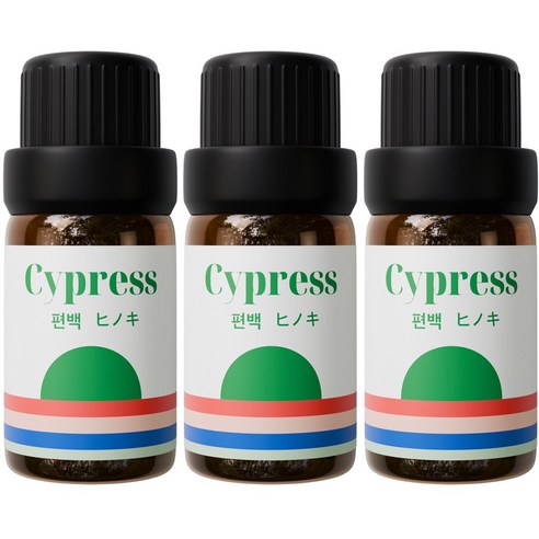 1+1+1 천연 유기농 아로마오일 에센셜오일, 3개, 10ml, 유기농 편백오일