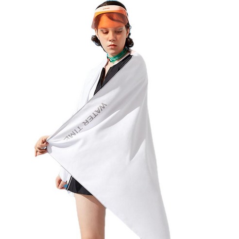 워터 타임 스포츠 타월 슈퍼 흡수성 빠른 건조 타월 160cm * 80cm, 아이보리 화이트