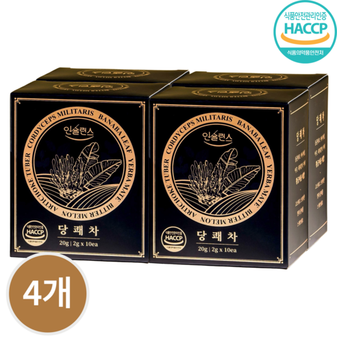 인슐런스 당쾌차 / 고급 프리미엄 티 / 동충하초 돼지감자 바나바잎 여주 마테, 2g, 4박스, 10개입
