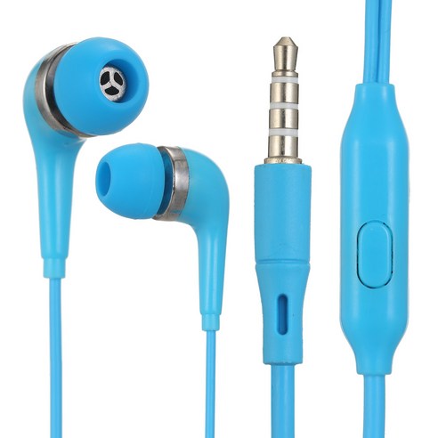 dodocool 유선 헤드셋 3.5mm 잭 인이어 헤드셋(마이크 포함) 제어 스테레오 전화, 파란색, 이어폰