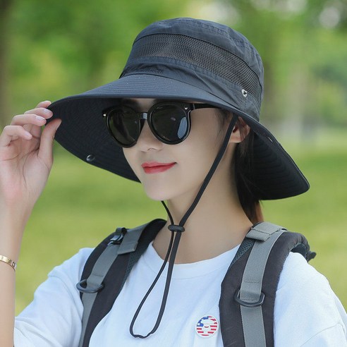 DFMEI 선캡남여름철 야외 낚시 썬캡 접이식 벙거지녀 산악대야입니다모자요, DFMEI 블랙