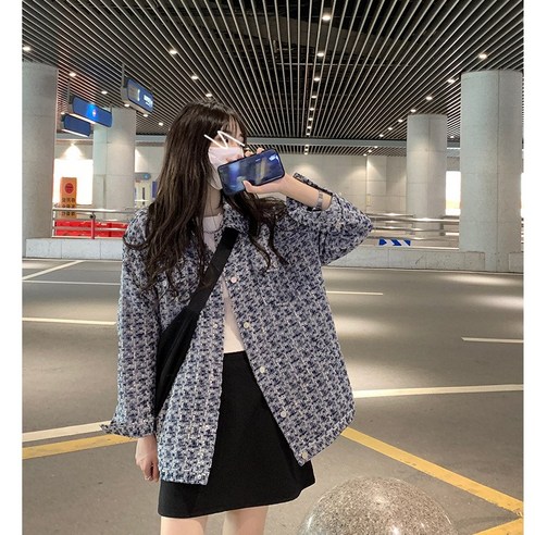 작은 향기 코트 가을 여성 조수 년 봄 가을 이른 가을 느슨한 여성 블라우스 짧은 가능