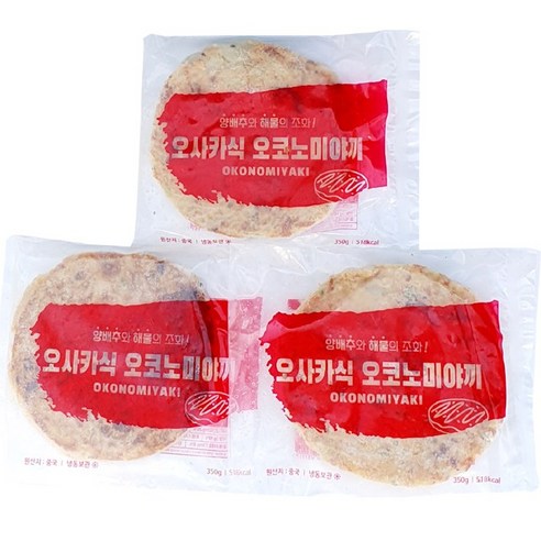 지엔씨푸드 냉동 오사카식 오코노미야끼350g, 3개, 350g