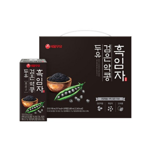 서울우유 흑임자 검은 약콩 두유 190ml x 20팩, 20개