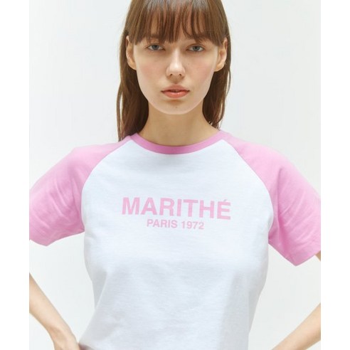 마리떼 MARITHE FRANCOIS GIRBAUD W RAGLAN REGULAR LOGO TEE pink 1MG23STS110