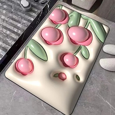앤시오 프린팅 화장실 규조토 발매트, 빵빵튤립