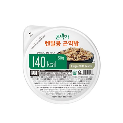 [곤약가] 140kcal 렌틸콩 곤약 즉석밥 150g, 20개