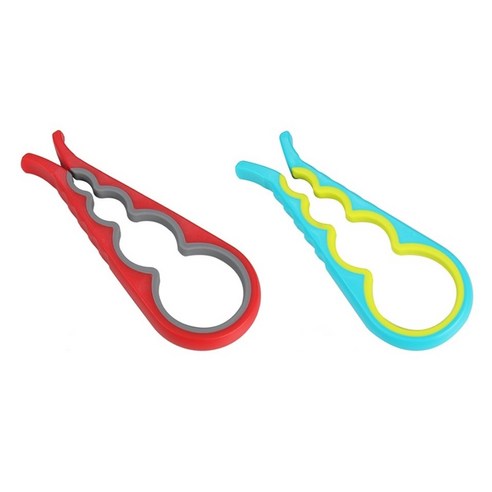 병뚜껑 열기 만능 오프너 + 2개, 1세트, 레드&블루