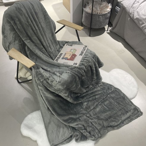 보사노바캠핑 단색 플란넬 홑겹 담요