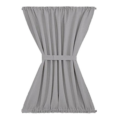 프렌치 도어 파티오 / 유리 도어 용 짧은 프라이버시 커튼 패널 (원피스 판매 54wide x40inch Long), 라이트 그레이, {"수건소재":"100% 폴리 에스터"}
