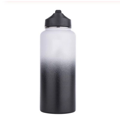 ZZJJC 아이디어 보온병 아이디어 텀블러 아웃도어 보온병, 상백하흑, 32oz/960ml