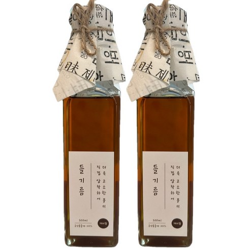 자연의아침 국산 들기름 저온압착 박스포장X, 300ml, 2개 - 들기름 | 쿠팡