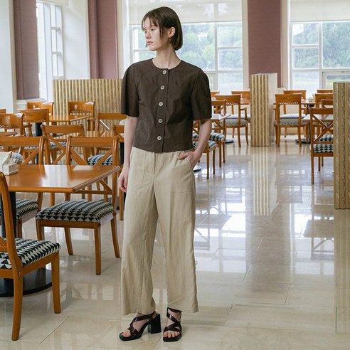 올리브데올리브 여성 뒷밴딩 와이드팬츠 OW4ML525 (백화점정품)ST6592