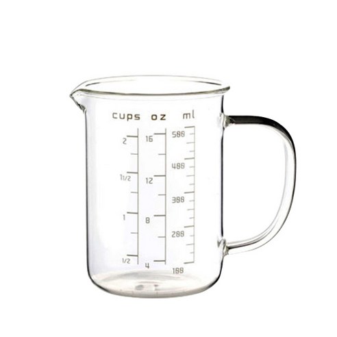 Bestra 내열유리 비이커 다용도 계량컵, 1개, 500ml