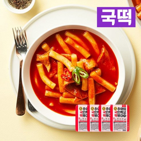 추억의국민학교떡볶이 국떡 추억의 국민학교 떡볶이(오리지널), 600g, 4팩