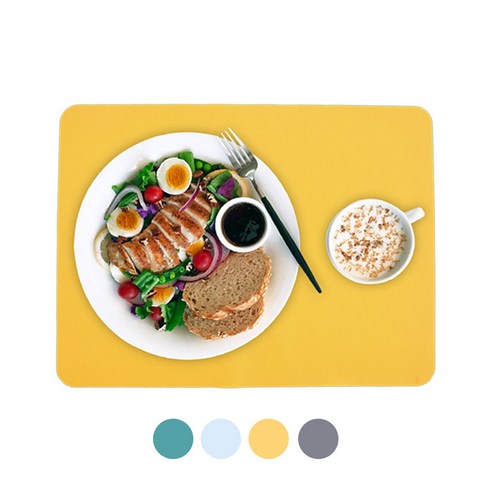 감성리빙 실리콘 식탁 방수 테이블매트 사각 40 x 30 cm, 그레이 2P, 2개
