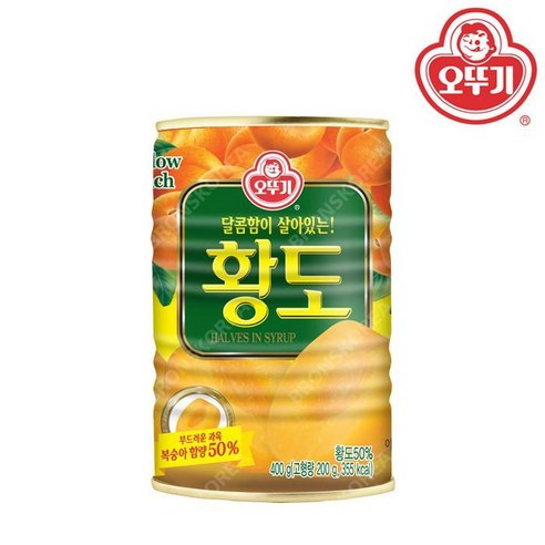 오뚜기 황도 반절 400g 복숭아 과일 통조림, 단일