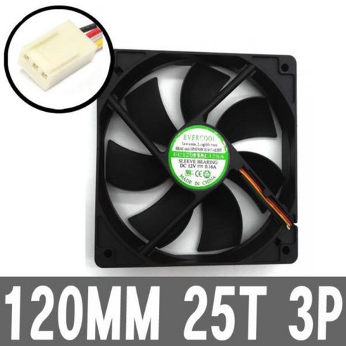같은공간-120MM 3P 저소음 컴퓨터 PC 케이스 쿨러 파워교체팬 조용한팬 튜닝팬 쿨러팬 쿨링 12V쿨러-SS, 본상품