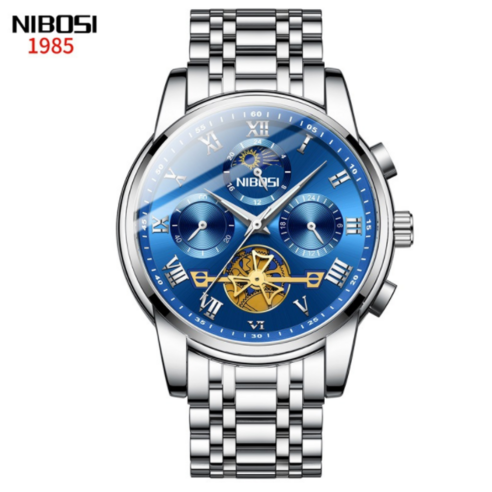 Maimanrui NIBOSI 스포츠 남성용 명품 투어빌론 손목시계 방수 크로노그래프 밀리터리 남성용 시계