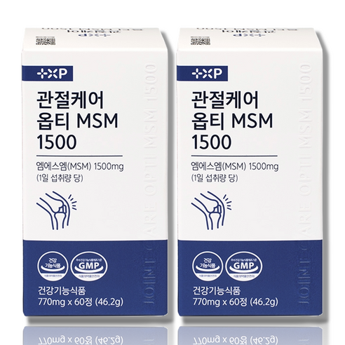 관절케어 옵티 MSM 1500 엠에스엠 무릎 허리 통증 MSN, 2세트, 60정