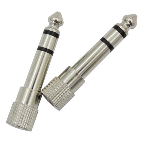 마이크용 2pcs 6.5mm ~ 3.5mm 스테레오 오디오 어댑터 변환기, 실버, 설명, 설명