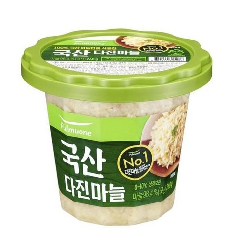 풀무원 간편요리 건강 냉동보관 다진 마늘 (260g) 어린이집 병원 요양원, 5개