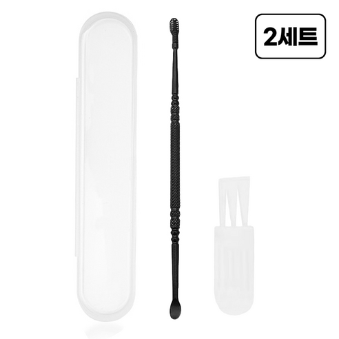 네오맨 스프링 귀이개 + 케이스 브러쉬 포함, -, 블랙2세트