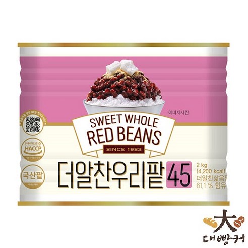 (BOX)더알찬우리팥45 2KG*6개 대두식품 화과방 우리통팥 국산 빙수팥, 2kg, 6개