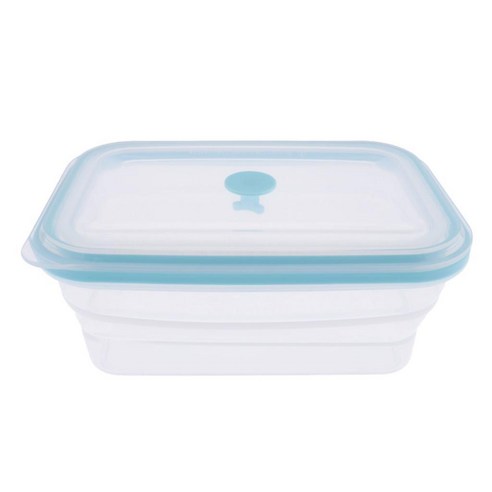 SJSHOP 휴대용 실리콘 접이식 식품 저장 용기 접이식 도시락 상자, 1200ML, 실리콘 실리콘, 지우기 무작위