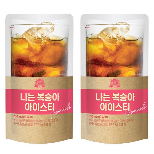 태웅 나는 복숭아아이스티 230mL x 10개 편의점커피 파우치 립톤아이스티복숭아355