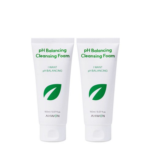 촉촉함으로 깨어나는 피부, 아원 저자극 약산성 pH 밸런싱 클렌징 폼 듀오 세수한번