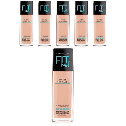 메이블린 핏 미! 매트+ 포어리스 파운데이션 30ml, True Beige, 6개
