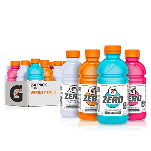 Gatorade Zero Sugar Thirst Quencher Glacier Cherry 버라이어티 팩 355ml(12oz) (24개 팩), 제로 글레이셔 체리 버라이어티 팩