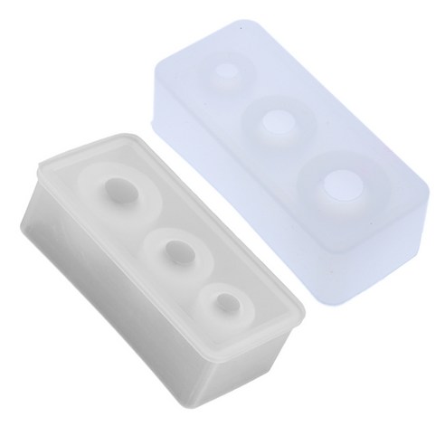 Ursmart 2Pcs 3 구멍 실리콘 금형 공예 DIY 쥬얼리 공 수지 예술 금형 만들기, 클리어