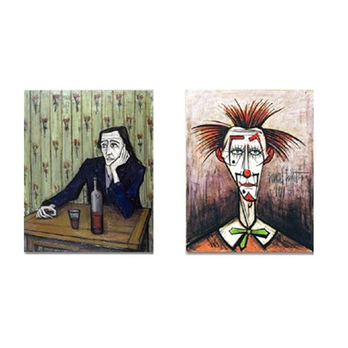 케이아트 인테리어 그림 노프레임 액자 15x20cm 2개Set, 23 뷔페여인광대