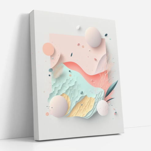 아트앤코 인테리어 캔버스 액자 50x40cm, 잔잔한 솜사탕의 샌드