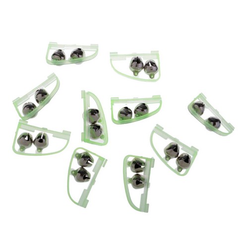 10Pcs 낚시 물린 경보 벨 2 벨로드 팁 경고 반지 낚시 막대 벨, 빛나는, 플라스틱, 금속