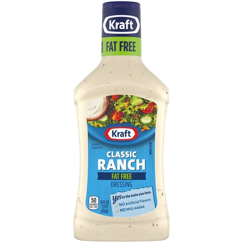 Kraft 팻 프리 클래식 랜치 드레싱, 473ml, 1개