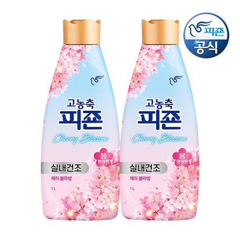 피죤 고농축 섬유유연제 체리블라썸 리필, 2개, 1L