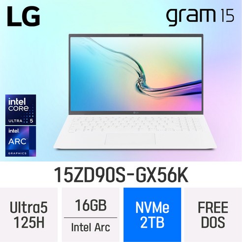 LG전자 2024 그램15 15ZD90S-GX56K, FREEDOS, 16GB, 2TB, 화이트