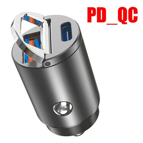 강력충전1Pcs 차 충전기 USB 유형 C 1 대 2 Usb 변환 두 배 빠른 책임 30W QC3.0 QC SCP 5A PD for IPhone, [04] PD-QC Silver Grey, 04 PD-QC Silver Grey