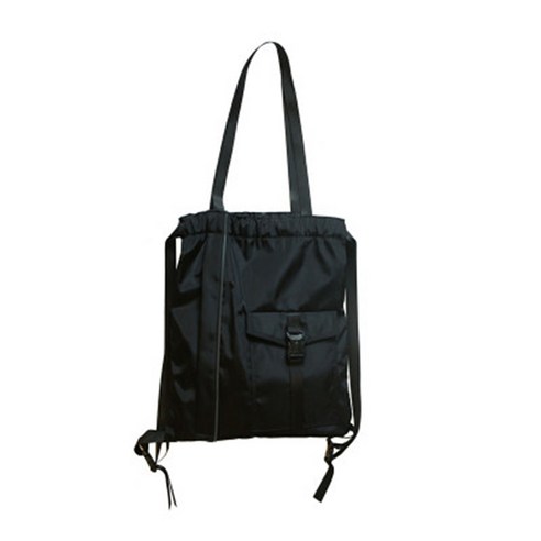 Drawstring Backpack 블랙 메신저 가방 방수 남성과 여성 대용량 배낭, 한 사이즈, 검정