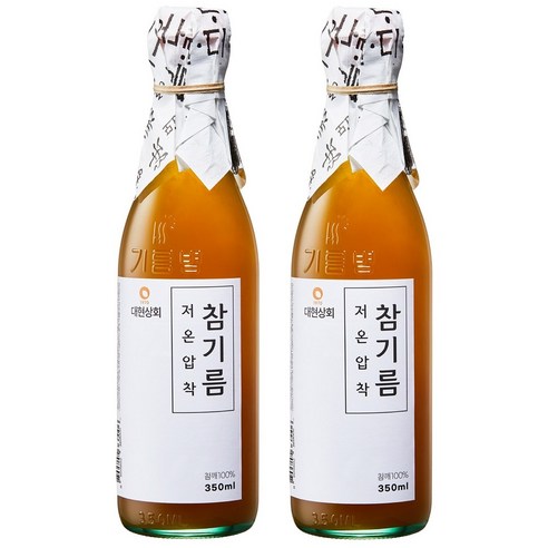 50년전통대현상회 국산 저온압착 참기름, 2개, 350ml