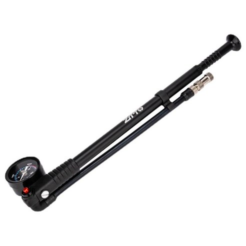 300psi 자전거 충격 펌프 w/압력 게이지 알루미늄 합금 핸드 펌프 고압 휴대용 포크/후방 mtb bmx 도로 자전거 장비, 335mm, 검은 색