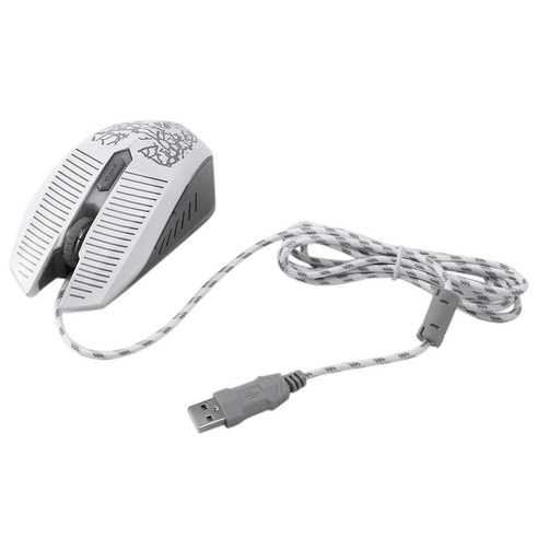 Limeide V6 게임 마우스 기계 마우스 RGB 백라이트 게임 마우스 DPI 800/1200/1600/2400 E-Sports Mouse USB 게임용 (흰색), 하나, 보여진 바와 같이
