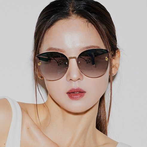 하루홀릭 오버사이즈 캣츠형 컬러 패션 미러선글라스