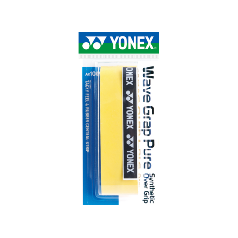 요넥스 오버그립 AC108WEX 10개 스파이럴 그립 배드민턴 테니스, 옐로
