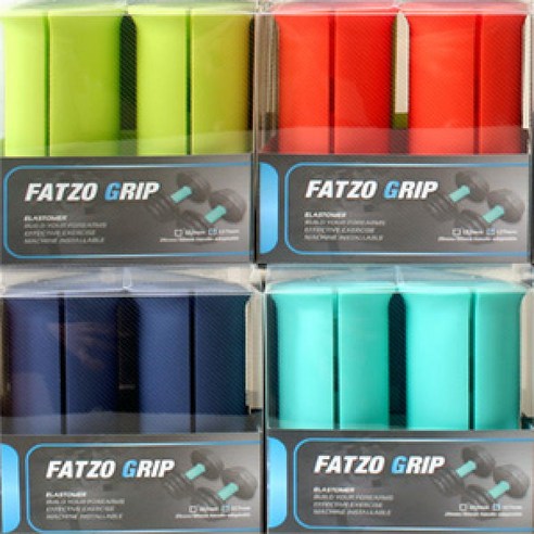 펫조 그립 FATZO GRIP 아령 덤벨 컬바봉 레인보우 전완근 팻그립, 1세트, 진회색