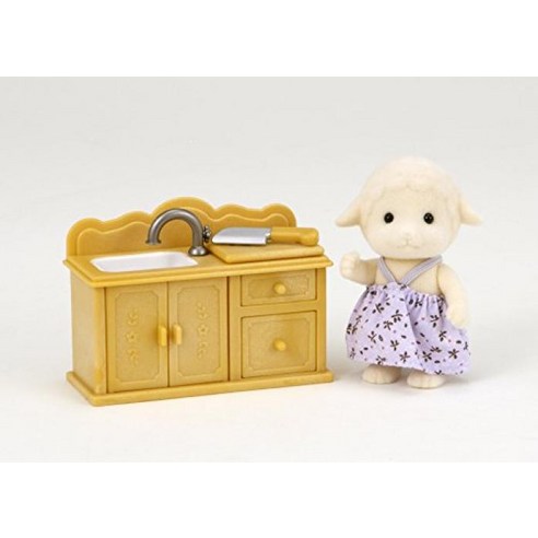 Sylvanian Families Sheep Sister with Kitchen Set